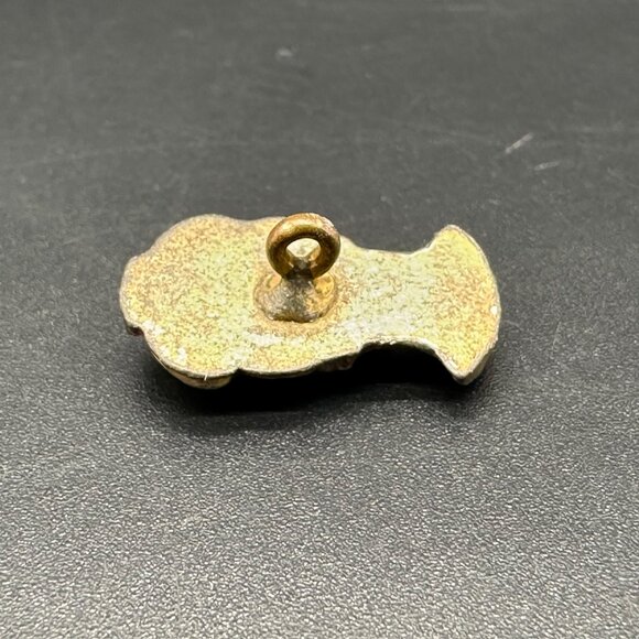 Vintage Button Pendant Blackamoor African Woman Figural Metal Red Accent Turban - Picture 3 of 7